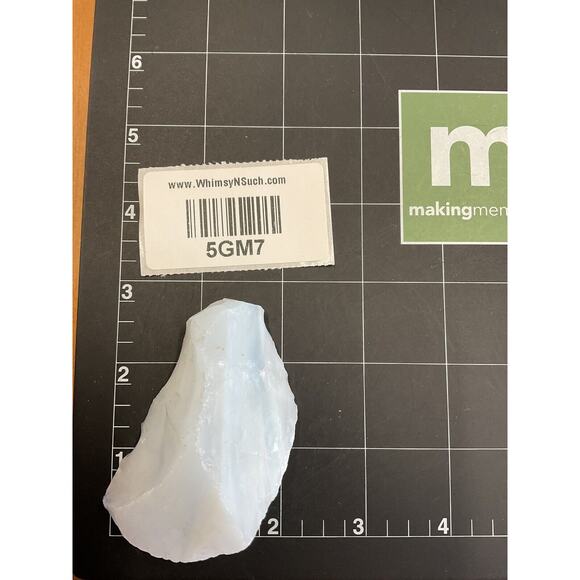 Pale Blue Art Glass Cullet Glowing Manganese Slag Glass #5GM7 - Picture 7 of 7